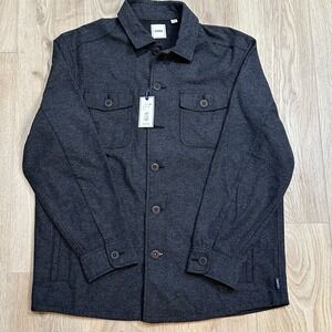 Rown Mens Gray Button Chore Jacket Size Large NWT 100% Cotton $130 Retail‎